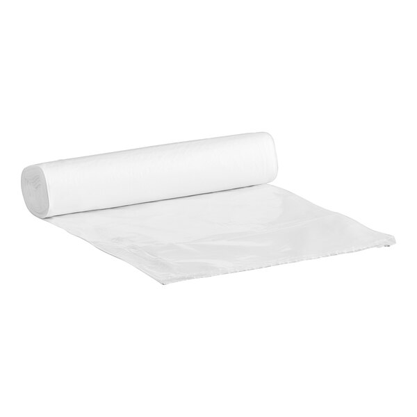 A roll of Lavex clear plastic trash bags.