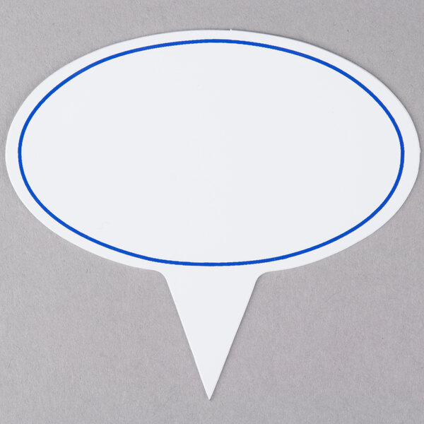 A white sign with a blue border and blue lines.