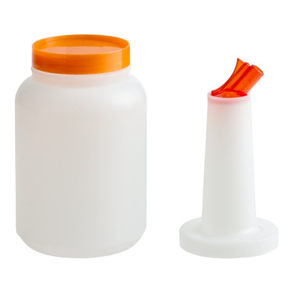 Choice 2 Qt. Pour Bottle with Orange Spout and Cap