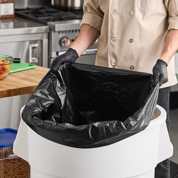 Lavex Hercules 55 Gallon 2 Mil 38" x 58" Low-Density Heavy-Duty Black Can Liner / Trash Bag - 50/Case