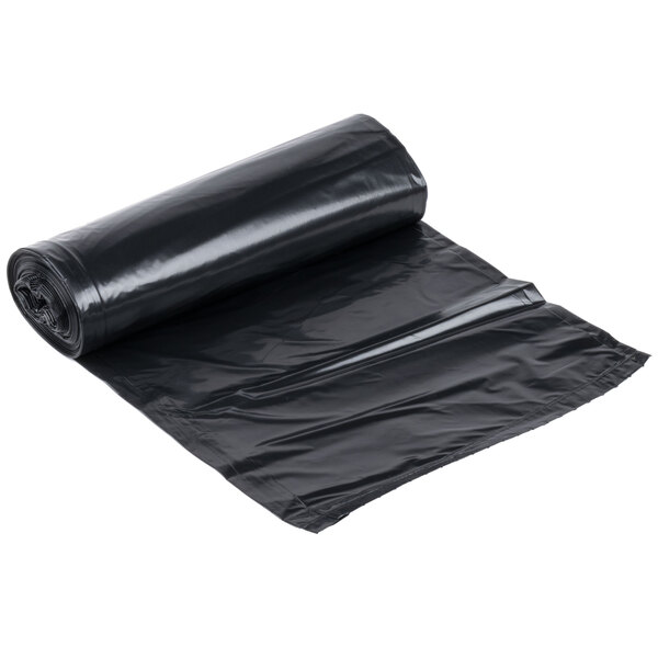 A roll of black plastic garbage bags.