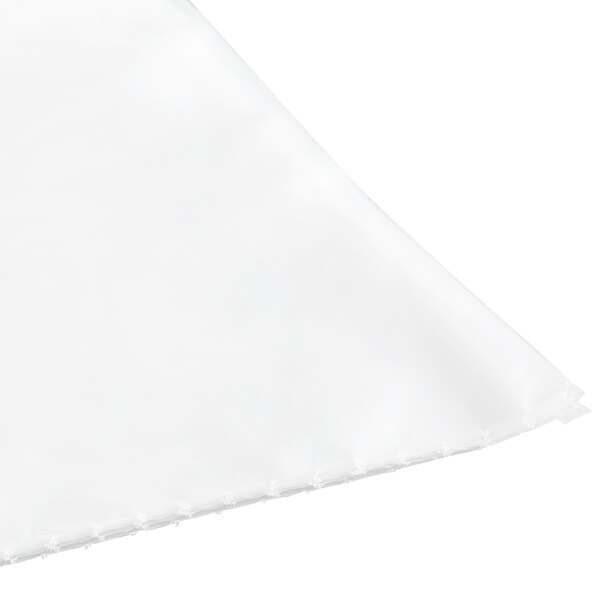 A clear plastic Lavex can liner on a white background.