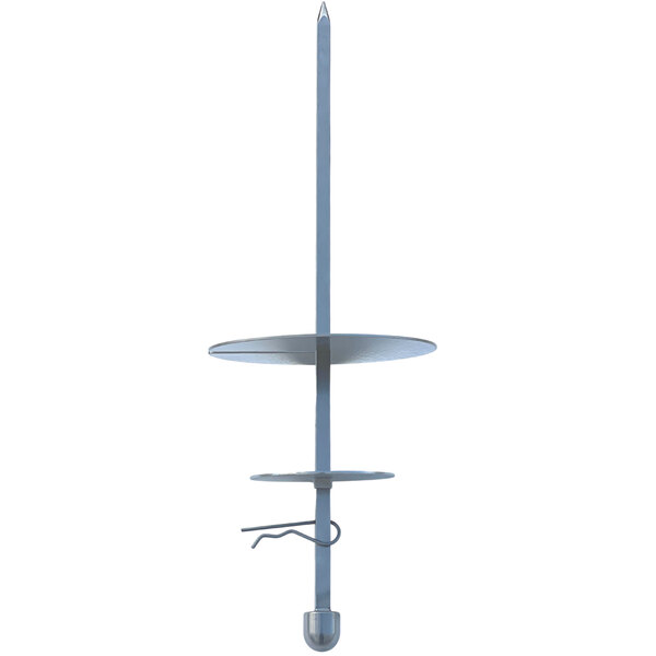 a white table with a round top