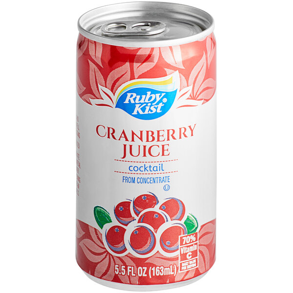 A Ruby Kist can of Cranberry Juice Cocktail with a red and white label.