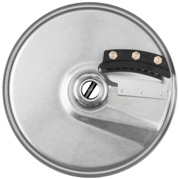 A Nemco 7/32" julienne cutting disc for food processors with a black circular metal plate and a black handle.