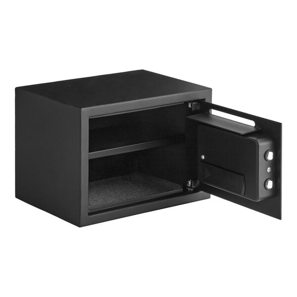 360 Office Furniture 13 3/4" x 9 7/8" x 9 7/8" Black Steel Depository Safe with Electronic Keypad Lock