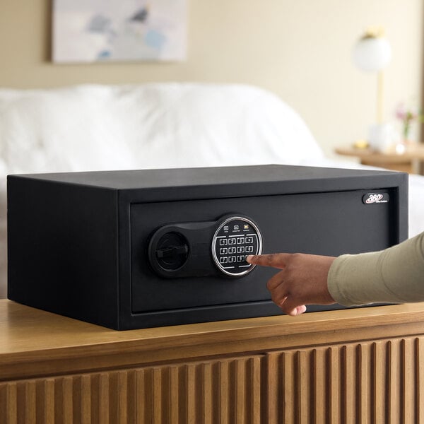 360 Office Furniture 19 3/4" x 16" x 7 7/8" Black Steel Security Safe with Electronic Keypad Lock
