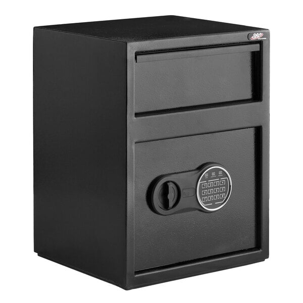 360 Office Furniture 13 1/2" x 11 3/4" x 18" Black Steel Depository Safe with Electronic Keypad Lock