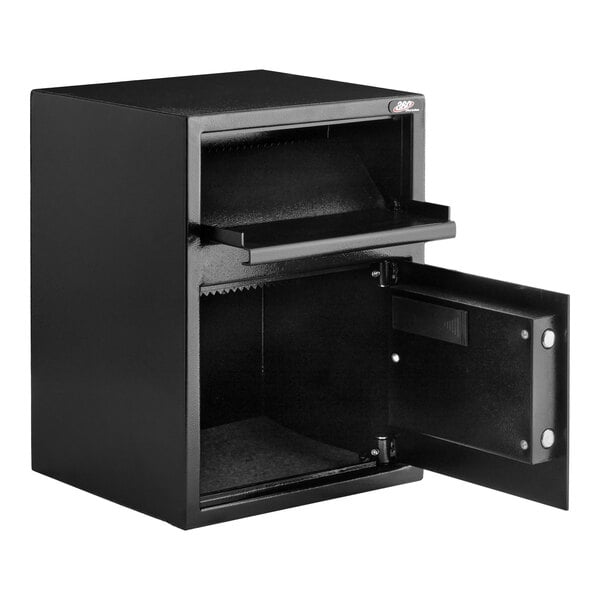 360 Office Furniture 13 1/2" x 11 3/4" x 18" Black Steel Depository Safe with Electronic Keypad Lock