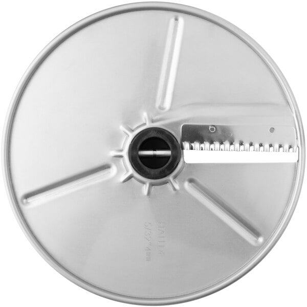 A Nemco 5/32" crimping disc for a food processor with a metal blade.