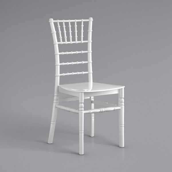 white resin chiavari chairs