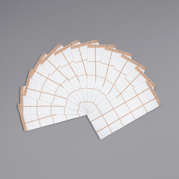 a fan of white and brown towels