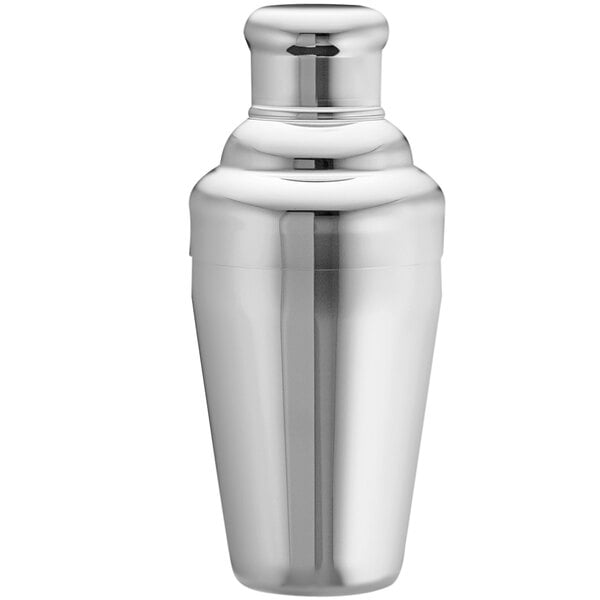 a silver shaker with a lid