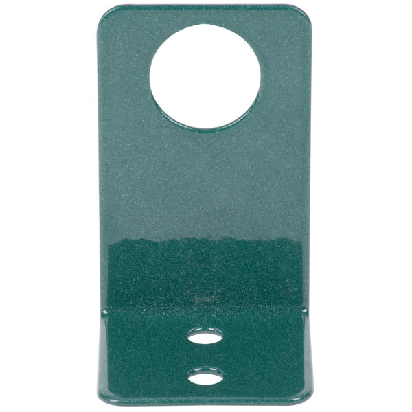A green Metroseal 3 wall mount bracket with a white circle in the middle.