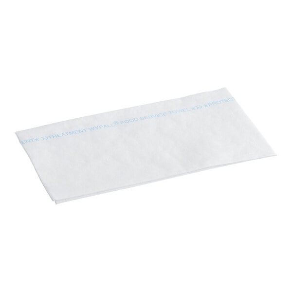 A white rectangular foodservice wiper with antimicrobial treatment.