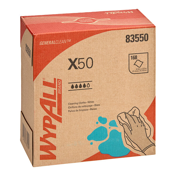 A white box of WypAll medium-duty industrial wipers.