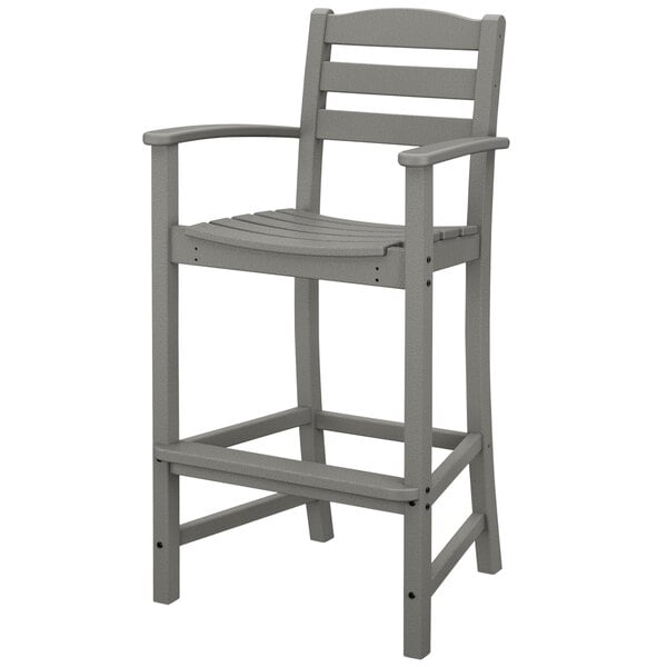 a grey chair with a seat back