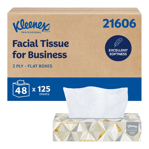Kleenex® Professional 125 Sheet 2-Ply Flat Facial Tissue Box - 48/Case