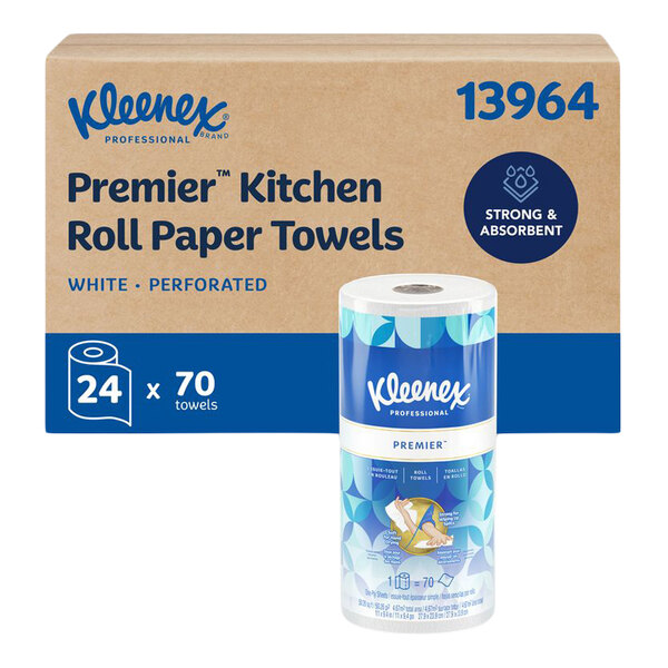 Kleenex® 1-Ply Premiere Paper Towel Roll, 70 Sheets/Roll - 24/Case