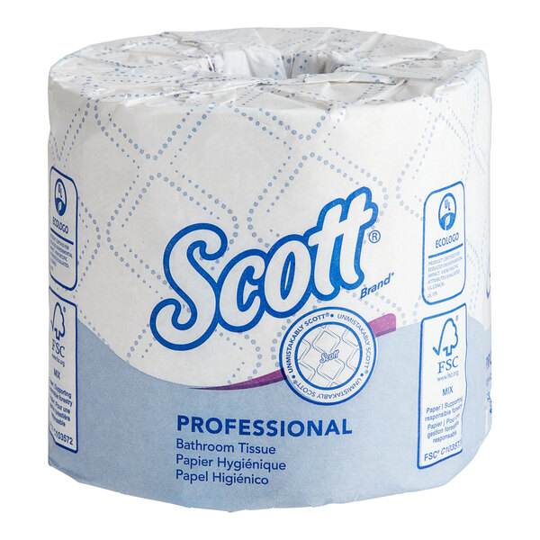 Scott® Professional 4" x 4" Individually-Wrapped 2-Ply 550 Sheet Toilet Paper Roll - 80/Case