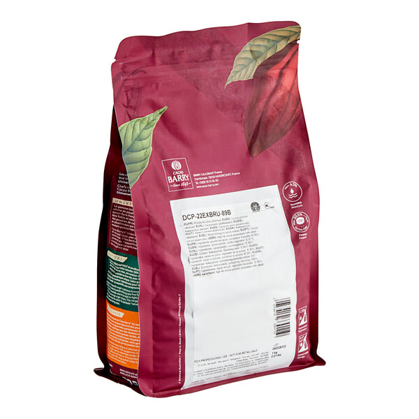 A white bag of Cacao Barry Extra Brute Cocoa Powder with text on it.