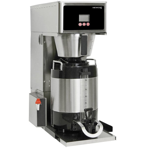 A Newco automatic digital thermal coffee brewer with a screen display.