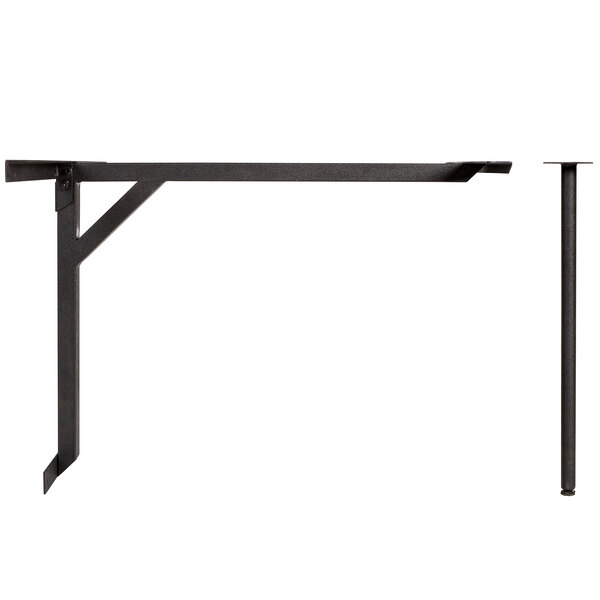A black metal FLAT Tech cantilever table base.