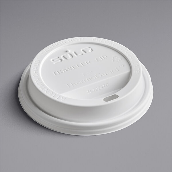 Dart TL1224TG Traveler White Dome ThermoGuard Hot Cup Lid with Sip Hole -  1200/Case