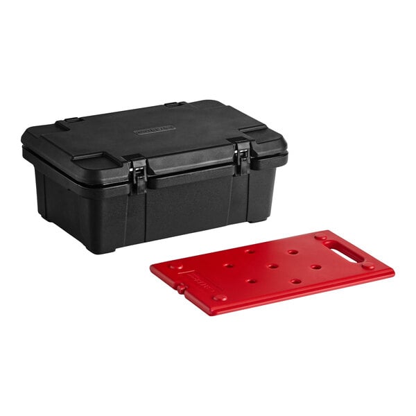 CaterGator Black Top Loading Insulated Food Pan Carrier with Hot Board - 6" Deep Full-Size Pan Max Capacity