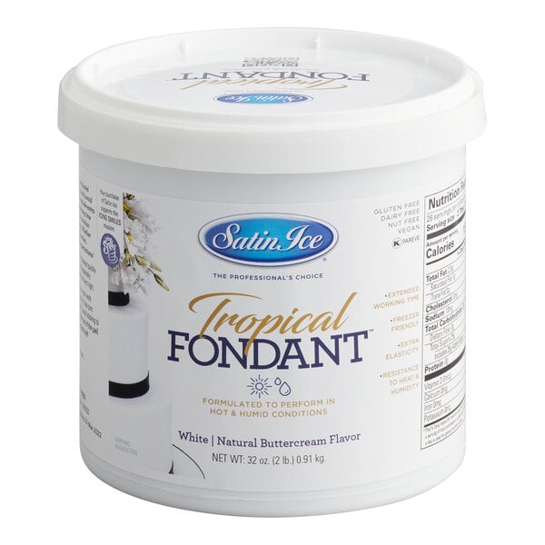 Satin Ice Tropical White Rolled Fondant 2 lb.