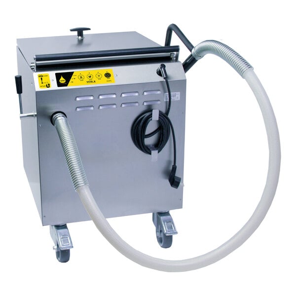 A VITO fryer oil filtration machine with a hose attachment.