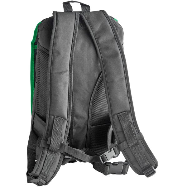 a black backpack with straps