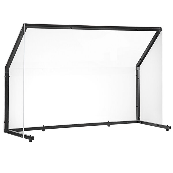 A clear acrylic safety shield for cold wells with 3 wells.