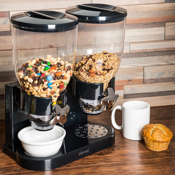 Corn Flakes Dispenser Cereal Countertop Breakfast Double Canister