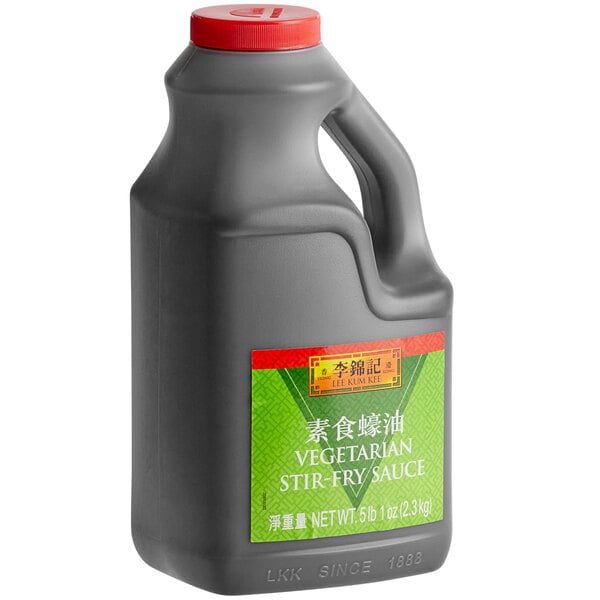 A case of six bottles of Lee Kum Kee Vegetarian Stir Fry Sauce.