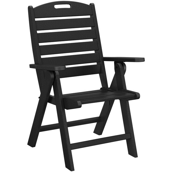 a black chair with armrests