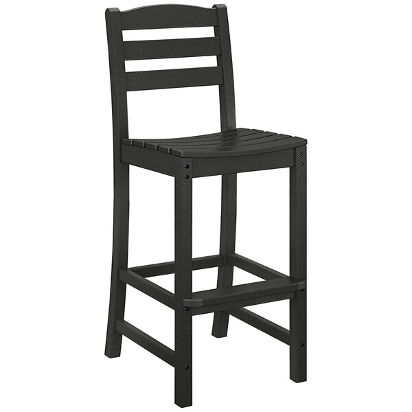a black chair with a white background