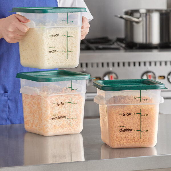 a plastic container of noodles