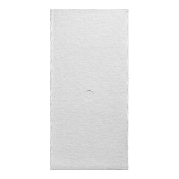 A rectangular white paper with a circle in the middle.