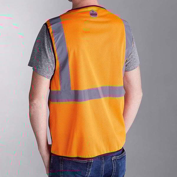 a person wearing a reflective vest