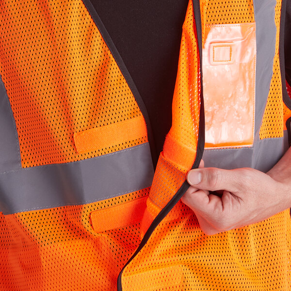 a person wearing a reflective vest