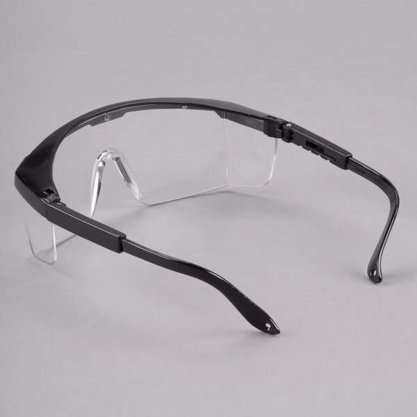 Scratch Resistant Safety Glasses / Eye Protection Black with Clear Lens