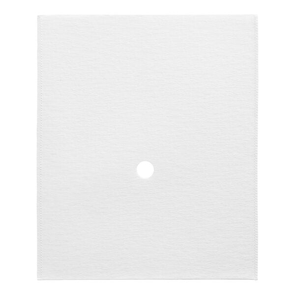 A white rectangular object with a white circle in the middle.