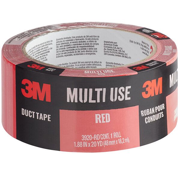 a roll of tape with red and black text