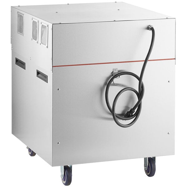 A white Cooking Performance Group box with a black hose on it.