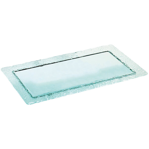 CalMil 12451243 Aqua 12" x 20" Faux Glass Display Tray
