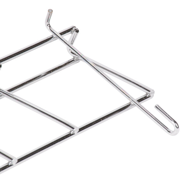 A white Metro wine bottle support with metal hooks.