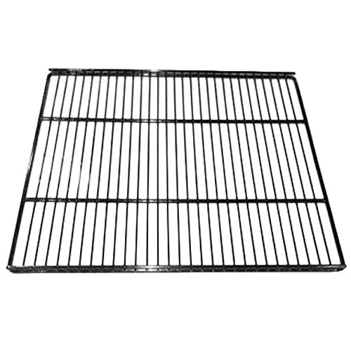 A close-up of a black metal grid.