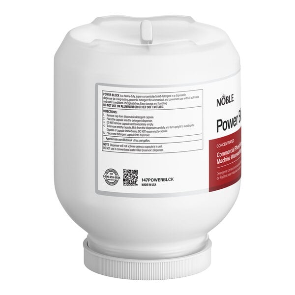 Noble 8 lb. / 128 oz. Power Block Concentrated Solid Dish Machine Detergent - 4/Case