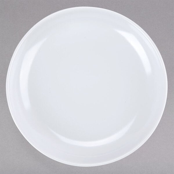 A white GET Water Lily melamine sauce dish.